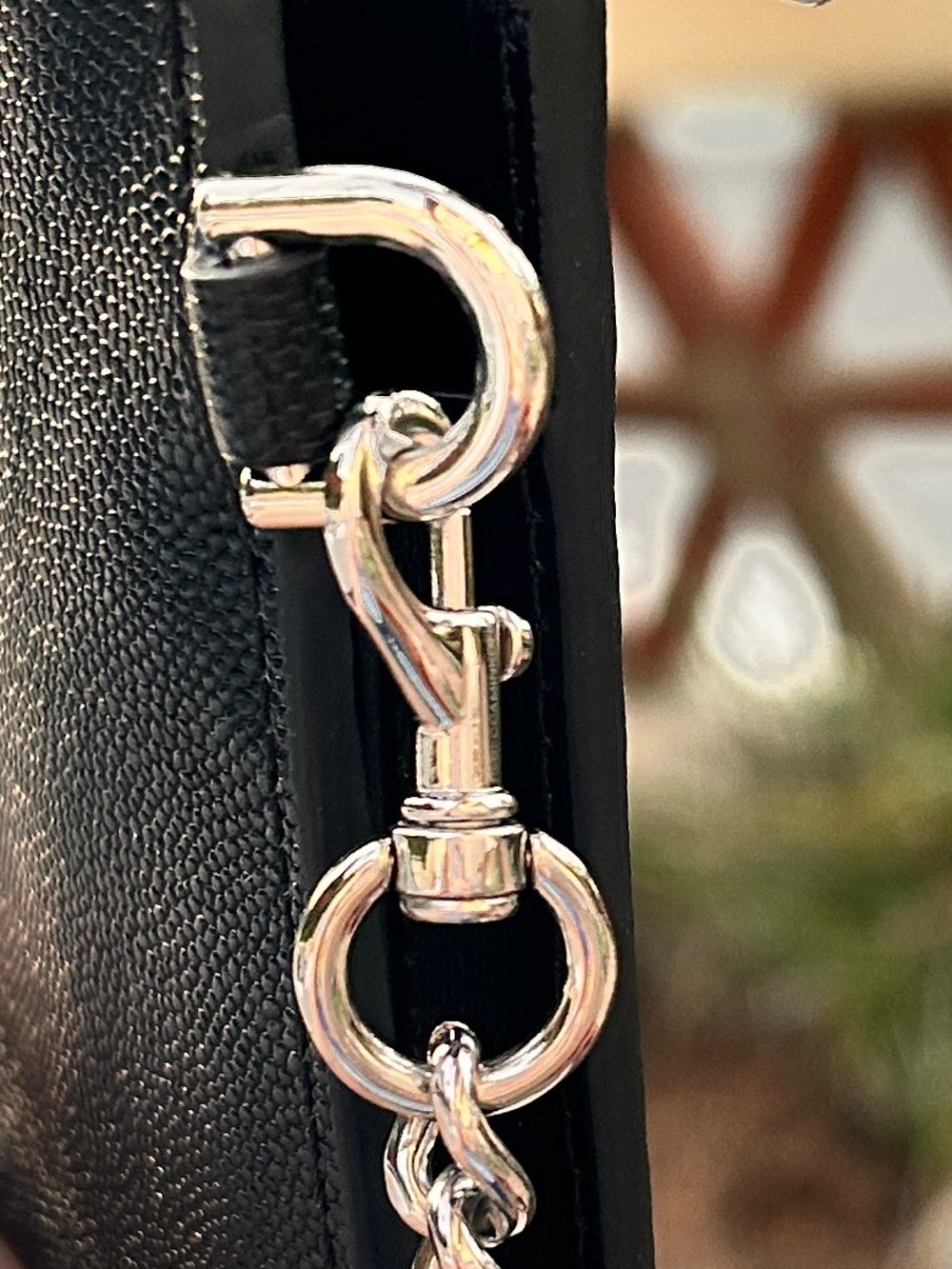 Rebecca Minkoff Crossbody Bag / Wallet Black with Silver Tone Chain Strap - Picture 7 of 8
